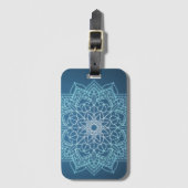 Light and Dark Blue Mandala Gepäckanhänger (Vorderseite Vertikal)
