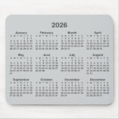 Light and Dark Grey 2026 Calendar Mousepad (Vorne)