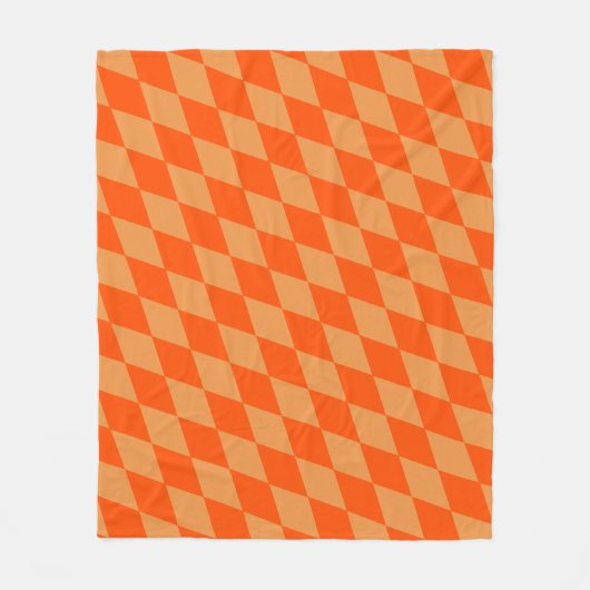 Light and Dark Orange Harlequin Diamonds Checkers Fleecedecke (Vorderseite)