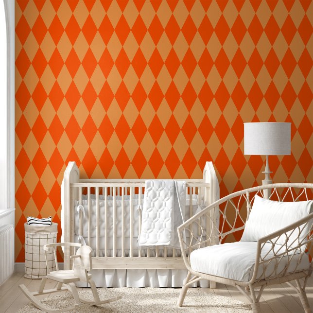 Light and Dark Orange Harlequin Diamonds Checkers  Tapete (Von Creator hochgeladen)