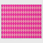 Light and Dark Pink Harlequin Diamonds Checkers Geschenkpapier (Flach)