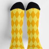 Light and Dark Yellow Harlequin Diamonds Checkers Socken (Oben)