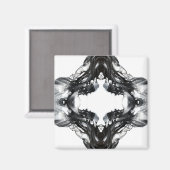 Light and Darkness Abstract Black White Fluid Art Magnet (Vorderseite/Rückseite)