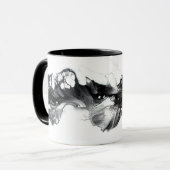 Light and Darkness Abstract Black White Fluid Art Tasse (Vorderseite Links)