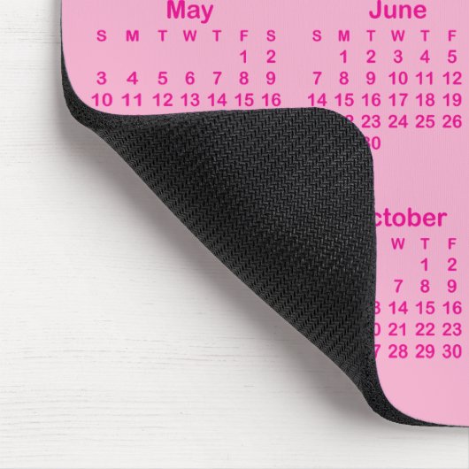 Light and Hot Pink 2026 Calendar Mousepad (Ecke)