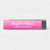 Light and Hot Pink Ombre Schreibtischnamensplakette (Vorderseite )