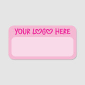 Light and Hot Pink One Line Business Logo Namensschild (Vorderseite)