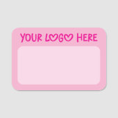 Light and Hot Pink One Line Business Logo Namensschild (Vorderseite)