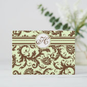 Light Apple Green Brown Response Card RSVP Karte (Stehend Vorderseite)
