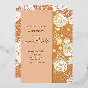 Light Apricot Quinceañera Einladung