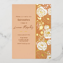 Light Apricot Quinceañera Einladung