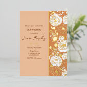 Light Apricot Quinceañera Einladung (Stehend vorne)