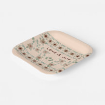 Light Apricot und Green Elegante Designer Square