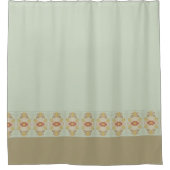 Light Aqua Aquamarin und Gold Duschvorhang (Vorderseite)