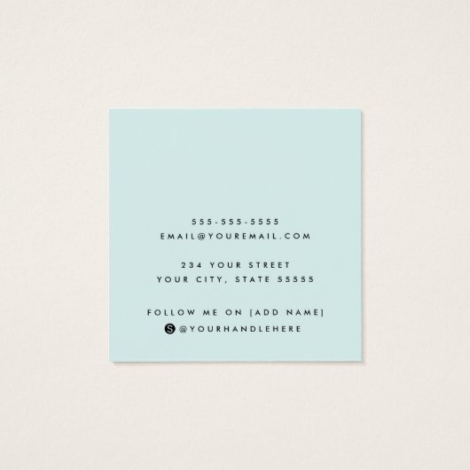 Light aqua blue Custom Logo Ohrring Display Karte (Rückseite)