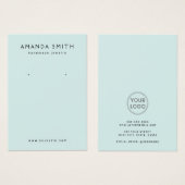Light aqua blue Custom Logo Ohrring Display Karte (Vorne & Hinten)