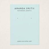 Light aqua blue Custom Logo Ohrring Display Karte (Vorderseite)