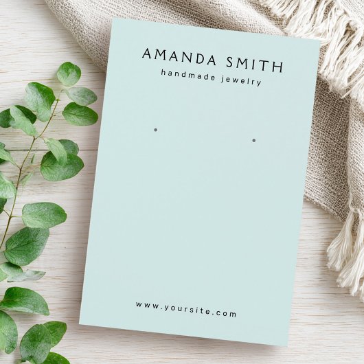 Light aqua blue Custom Logo Ohrring Display Karte