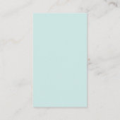 Light aqua blue feminine Custom Logo Social Media Visitenkarte (Rückseite)