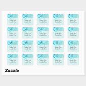 Light Aqua Blue Floral Save the Date Gevor Sticker (Blatt)