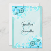 Light Aqua Blue Floral Speichern die Ankündigungen (Rückseite)