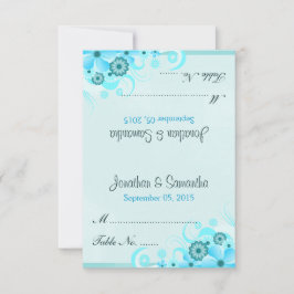 Light Aqua Blue Floral Zelt Hochzeitsstimmung Plat Einladung