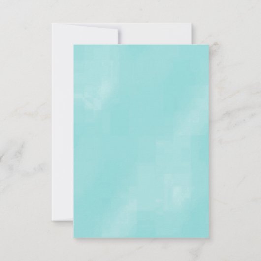 Light Aqua Blue Floral Zelt Hochzeitsstimmung Plat Einladung (Rückseite)