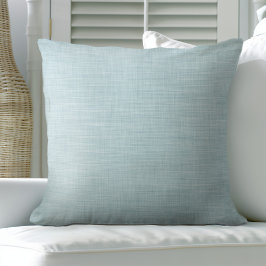 Light Aqua Blue Linen Texture Throw Kissen
