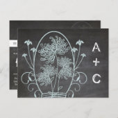 Light Aqua Blue Mason Jar Chalkboard Wedding Postkarte (Vorne/Hinten)