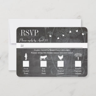 Light Aqua Blue Mason Jar Chalkboard Wedding RSVP Karte