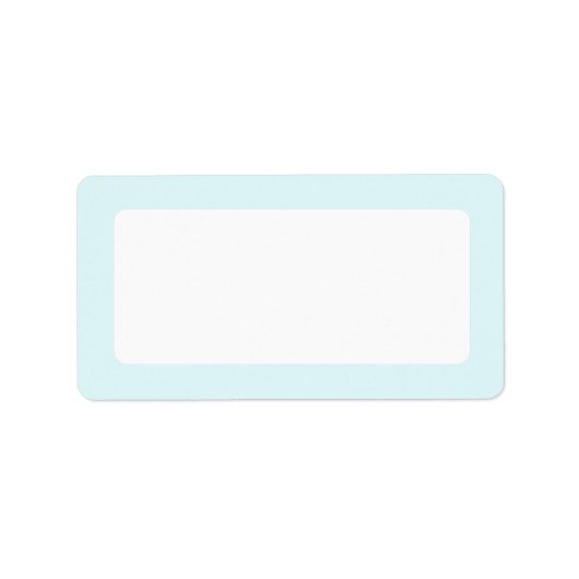 Light aqua blue solid color border blank adressaufkleber (Vorne)