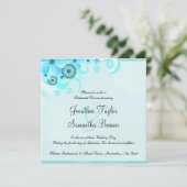 Light Aqua Blue Square Hochzeitsdinner Probe Einladung (Stehend Vorderseite)