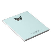 Light Aqua Blue Watercolor Butterfly Logo Notizblock (angewinkelt)