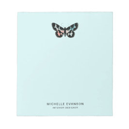 Light Aqua Blue Watercolor Butterfly Logo Notizblock