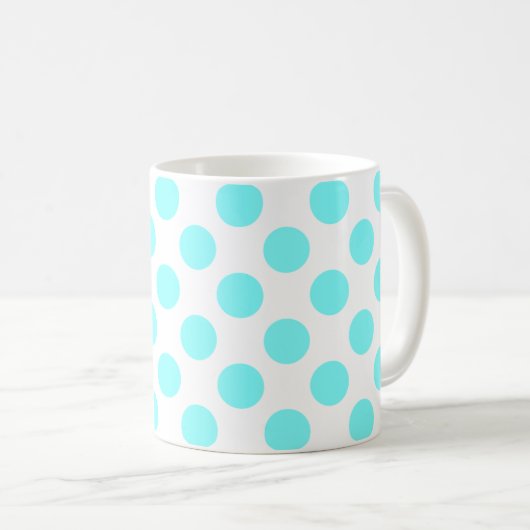 Light Aqua Dots Kaffeetasse (VorderseiteRechts)