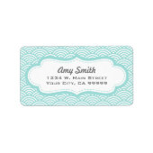 Light Aqua Geometric Muster Address Labels Adressaufkleber (Vorne)
