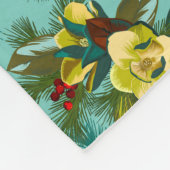 Light Aqua Magnolia Winter Soft Fleece Blanket (Ecke)