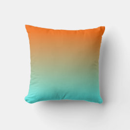 Light Aqua Orange Ombre Kissen