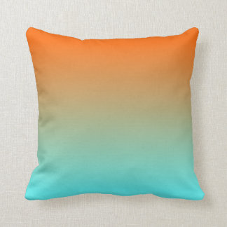 Light Aqua Orange Ombre Kissen