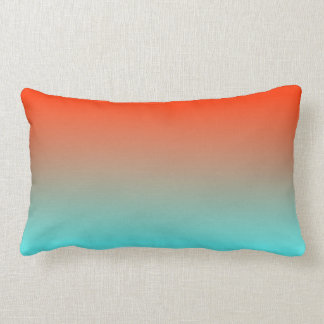 Light Aqua Orange Ombre Lendenkissen