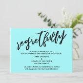 Light Aqua Stornierungskarte Einladung (Stehend Vorderseite)