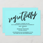 Light Aqua Stornierungskarte Einladung (Vorne/Hinten)