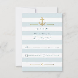 Light Aqua Strip Nautic Response RSVP Card