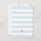 Light Aqua Strip Nautic Response RSVP Card Karte (Rückseite)