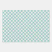 Light Aqua Türkis Green Pink Gingham Geschenkpapier Set (Vorderseite 3)