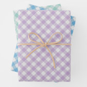 Light Aqua Türkis Green Pink Gingham Geschenkpapier Set (Beispiel)
