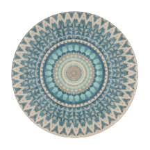 Light Aquamarin Blue Beige Mandala