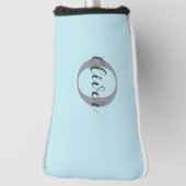Light Aquamarin Elegant Monogram Script Name Golf Headcover (Rotieren 90)