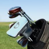 Light Aquamarin Elegant Monogram Script Name Golf Headcover (In Situ)