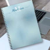 Light Aquamarin Foil Typografy Notebook Notizblock